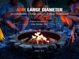 Fire Pit Ring, 44-Inch Outer/39-Inch Inner Diameter, 10inch Height 2.5mm Thick Fire Pit Insert, V952-YXHH25MM39INTCYI8V0