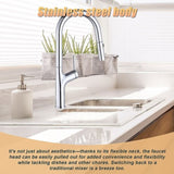 Kitchen Laundry Bathroom Basin Sink Pull Out Mixer Tap Faucet in Chrome V63-847981