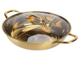 Hot Pot 30.3cm Diameter 304 Stainless Steel Rust Proof Separate Design Mandarin Duck PotGold V1294-YM0714-3118210298711