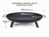 Outdoor Fire Pit 68cm Steel Fire Bowl Wood Burning Portable Heater Backyard Camping BBQ with Handles V324-FPIT580
