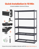 VEVOR Storage Shelves 5 Tier Adjustable Heavy Duty Garage Shelving Unit 1361 kg V952-LXLZLKHJ2048EEK17V0