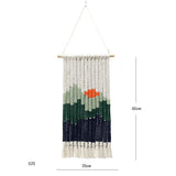 2pcs-Wall Hanging Tapestry Bohemian Hand-woven Tassels Tapestries Sun Mountain Landscape Boho Wall V1192-AZ-W-12526