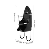 Over Door Ironing Board Holder Plastic Black Wall Mount Storage Rack With Hook 1 Set V1370-AZ4-18138