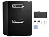 Double Doors 7.2 cu.ft Safe Box with Key Lock & Password, Safe Lock Box with Fireproof Bag, Key V952-LMBXXLS782CUWAFUQV9