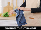 Homaxy Set of 8 Bulk Cotton Terry Kitchen Towels Set, 12 x 12 13 x 28 Inches, Checkered Designed V1258-DP02-F-171