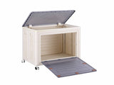Artiss Foldable Storage Cabinet Stackable Box 2 Doors Rolling Organiser White SC-BOX-2D-5843-GR