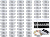 50PCS Small Aluminum Cans, 2oz Metal Round Tins, 60ml Aluminum Container with Screw Lid, DIY Candle V1369-AZ3-W-08880