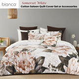 Bianca Somerset White Cotton Sateen Floral Quilt Cover Set Queen V442-BCA-QUILTCS-SOMERSET-WHITE-QS