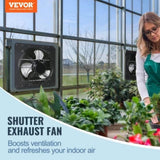 Shutter Exhaust Fan, 356 mm / 14inch with Temperature Humidity Controller, EC-motor, 1024 CFM, V952-BYCSPQSDJEC14Y5NAV3