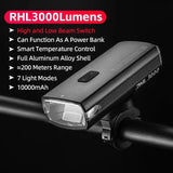 3000 Lumen Rechargeable Bike Light Black V728-OBA1005007344789751