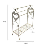 Large Fleur Towel Stand w Shelf 96cm V637-74162TWL