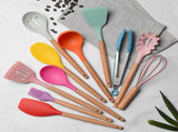 Kitchen Utensils Set 11Pcs Silicone Non-stick Barreled Cooking Utensils Set Silica Gel Utensil V1294-YM0901-H27066CL