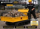 Centurion Petrol Tracked Wheelbarrow Dumper 212cc 7HP with Extendable Steel Hopper MWB-AST-D30-BLYL
