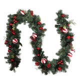 Jingle Jollys 2.7m Christmas Garland with Decorations Xmas Wedding Party XM-TR-GAR-9FT-BERRY-RED
