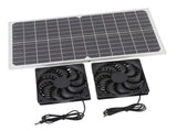 80W Double Solar Exhaust Fan with Monocrystalline Silicon Panel IPX7 Rain Proof High Speed Low Noise V1294-YM0901-3113250069511