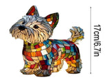 Rainbow Pup Lamp - 3D Retro Stained Resin West Highlands Lamp USB Powered, Art Night Light for V1366-AZ2-W-26857