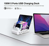 OXHORN NB-PD150D PD 150W 5-Port Charging Dock with build-in rack V28-ACBOXHNBPD150D