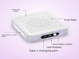 White Rechargeable Nail Dust Collector with Rhinestone Design - Portable Nail Vacuum Cleaner with V888-ELOSUNG57283