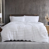 Ardor Jax White Chunky Faux Fur Quilt Cover Set King V442-INT-QUILTCS-JAX-WHITE-KI