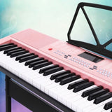 Alpha 61 Keys Electronic Piano Keyboard Digital Electric w/ Stand Lighted Pink EK-KL-97-PK-H