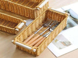 Imitation Rattan Woven Storage Basket, Hand Woven Desktop Storage Box, Bathroom Storage Baskets Long V1369-AZ3-W-10057