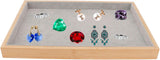 Velvet Stackable Jewelry Tray, Wood Flat Organizer Tray Drawer for Necklace Bracelet Ring Showcase V1259-DP01-A-786