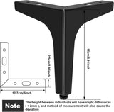 6 Inch Metal Furniture Legs - Set of 4 Modern Iron Diamond Triangle Feet, Black, for Sofa, Cabinet, V1259-DP01-A-3168