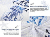 Blue Nautical Coastal Luxe Bedspread Coverlet 3 Piece Set V745-AC081398Q13U