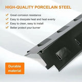 3 Pack Gas Grill Heat Plate Set, Porcelain Steel Burner Cover Replacement for Char-Broil and Kenmore V1189-LC-HW-00443
