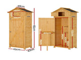 Gardeon Outdoor Storage Cabinet Cupboard Folding Table Tool Organizer Shed Adjustable OSC-CABI-WOOD-TB-NTL