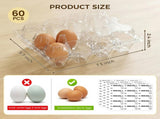 60 PCS 12 Count Plastic Egg Cartons, with 60PCS Date Labels, Clear Reusable Egg Containers Holds for V1258-DP02-WO-154
