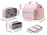 Large Capacity Travel Makeup Backpack with 5 Removable Organizer Cases & Jewelry Roll V888-ELOSUNG37003