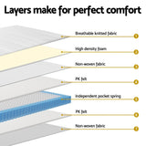 20cm Giselle Mattress King Bed Pocket Spring Mattresses MATTRESS-E-CLOUD-20-K