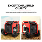 GENPOWER Inverter Generator Portable Petrol 3.5kW Max Pure Sine Wave Camping Power Station Wheels V219-GENPINGPRAI45S