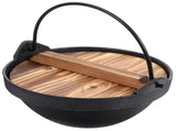 Japanese Style Iron Pot Non Stick Cooking Pot with Wooden Lid V1192-AZ-W-27240
