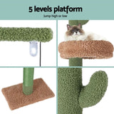 i.Pet Cat Tree Tower Scratching Post Scratcher Floor to Ceiling Cats Bed 290cm PET-CAT-POLE-GN