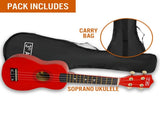 3rd Avenue Soprano Ukulele - Red V398-NM-STX40RD