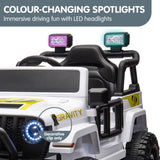 12V Kids Electric Ride On Jeep White V580-V580-GR-TY619-WH
