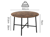 Levede Dining Table Round Kitchen 4 Person Coffee 80cm CH1168-BR-AU