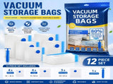 12-piece Vacuum Storage Bags Set- Heavy Duty Space V888-ELOSUNG53389