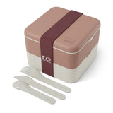 Monbento Flex - The 2 Compartment Lunch Box with Cutlery - Pink Moka V398-MB-53010067