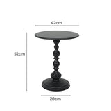 Levede Side Table Vintage End Round Black CH1090-BK