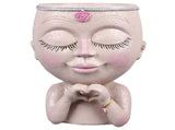 Face Planter Pot Resin Love Style Lady Head Succulent Planter Women Face Flower Pot with Drainage V1294-YM0706-3111230240211
