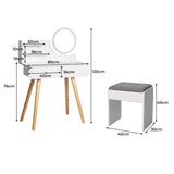 Levede Dressing Table Stool LED Mirror VM1019-WH
