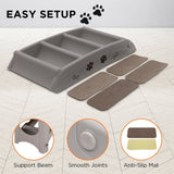 Furtastic Foldable Pet Stairs 50cm Dog Ladder Cat Ramp with Non-Slip Mat for Indoor and Outdoor PTS-EJE-433-GY