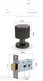 Black Minimalist Invisible Door Lock Hidden Single-Sided Handle Secret V1188-ZC-DLL-583