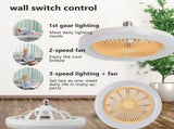 Ceiling Fans with Lighting 30W Dimmable Fan Lamp Modern Smart E27 Lamp Head Fan Light for Home V1294-YM0716-10350987