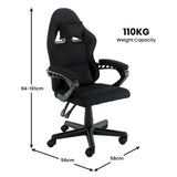 Sarantino Antre Kids Study Gaming Chair Black Computer Seat Adjustable Height Ergonomic Back Su CH-MLM-691-BK