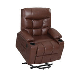 Artiss Recliner Chair Lift Assist Heated Massage Chair Leather Claude RECLINER-A16-PU-BR