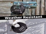 2X 4 Digit Combination Disc Padlock with Hardened Steel Shackle Combo Lock for Sheds, Storage Unit, V1369-AZ3-W-11543